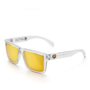 Heatwave VISE sunglasses vapor clear with yellow mirror lenses.